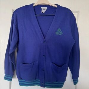 Vintage Jantzen Women’s Sweater size Large: Starfish 80s 90s Embroidered